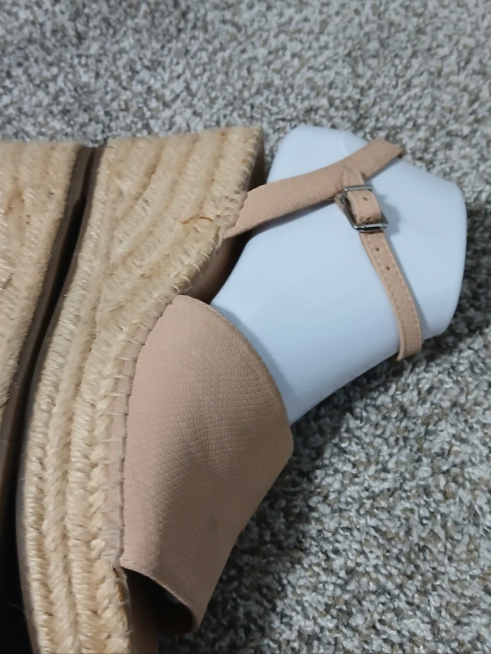 Franco Sarto Neutral Beige Espadrille Wedge Sandals